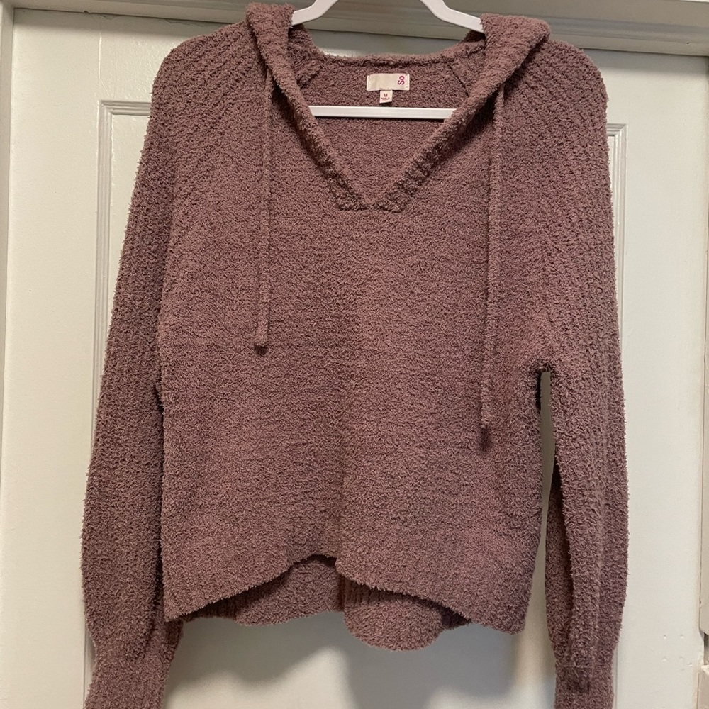 SO Cropped Fleece Draw Strong Hooded Sweater
